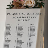 Mirror Silver Acrylic Seating Chart